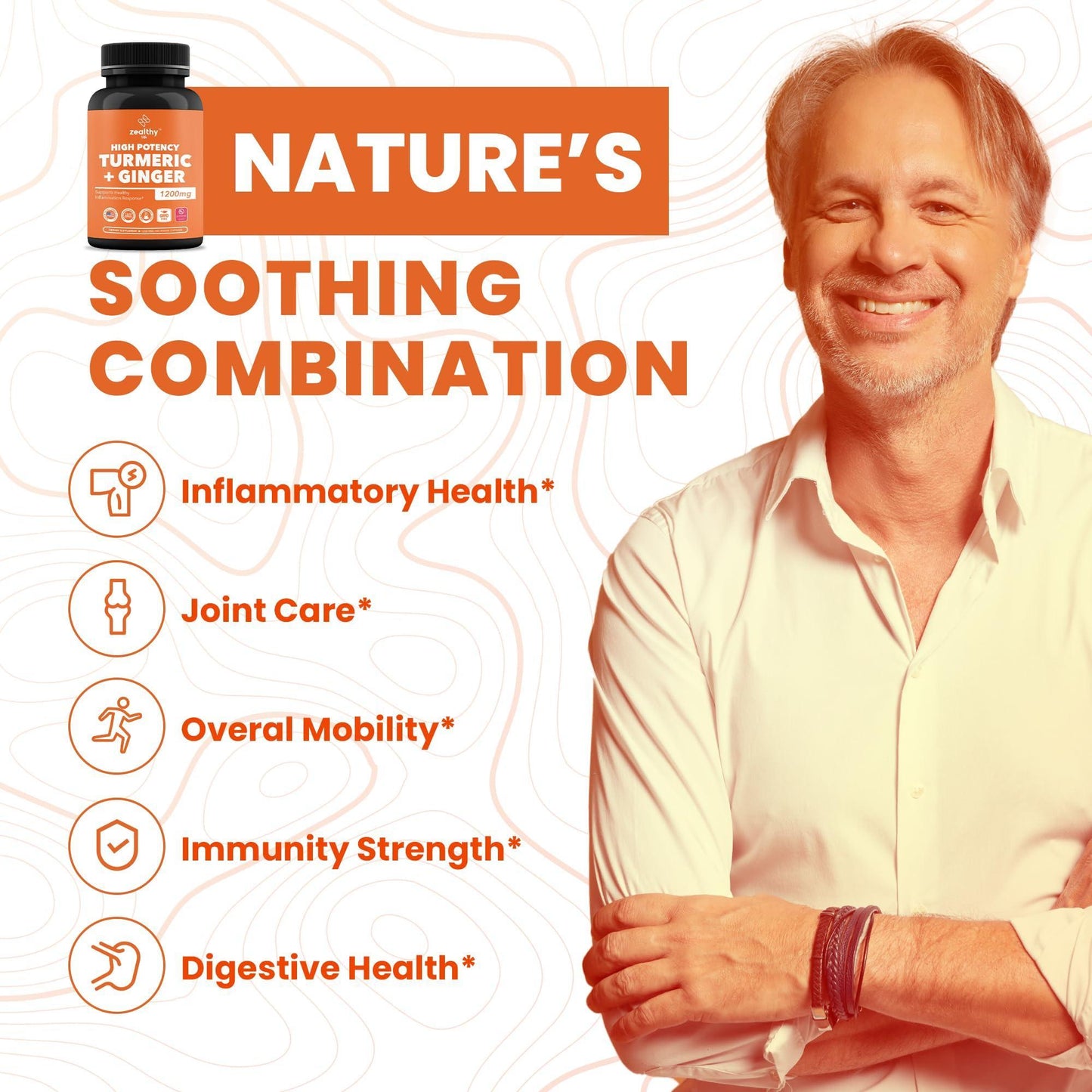 Zealthy Life High Potency 1200mg Turmeric and Ginger Supplement Antioxidant Ginger & Turmeric Supplement Turmeric Ginger Supplements for Joint Support Renewing Ginger & Turmeric Capsules* 180