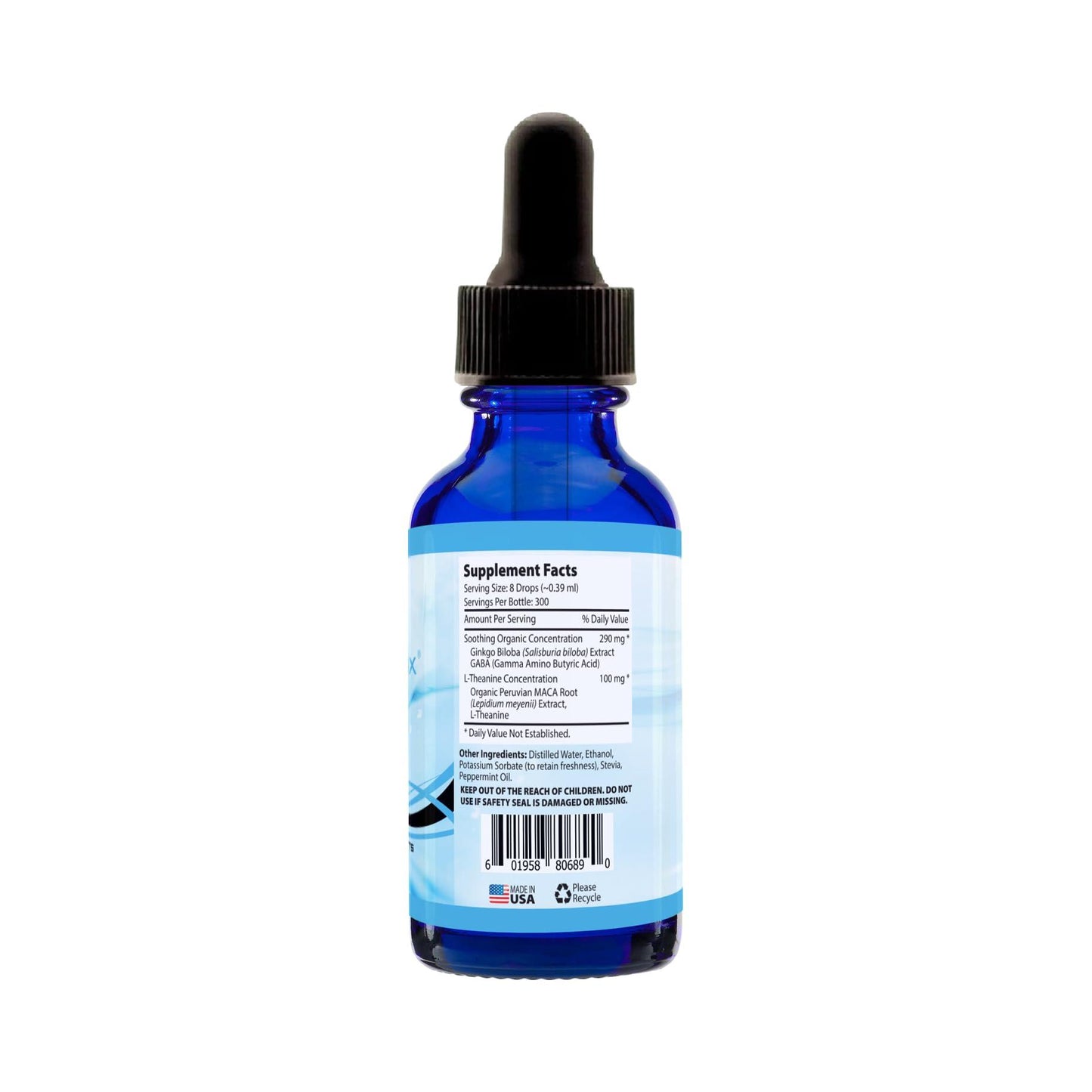 GABA with L Theanine 290 mg 4 Oz Liquid 300 Servings Made in USA Quick Absorption Quality Potent Ingredients Non GMO GMP Certified Facility Cruelty Free Products