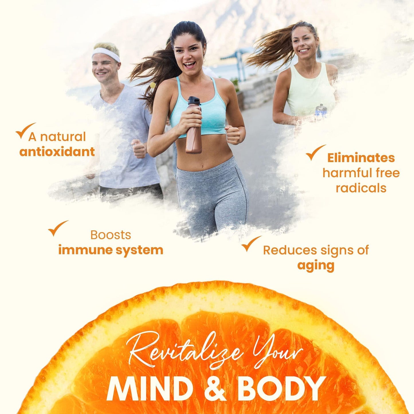 Vitamin C 500mg Orange Vitamin C Chewable Immune Support Supplement with Antioxidants Alternative to Immune Support Gummies