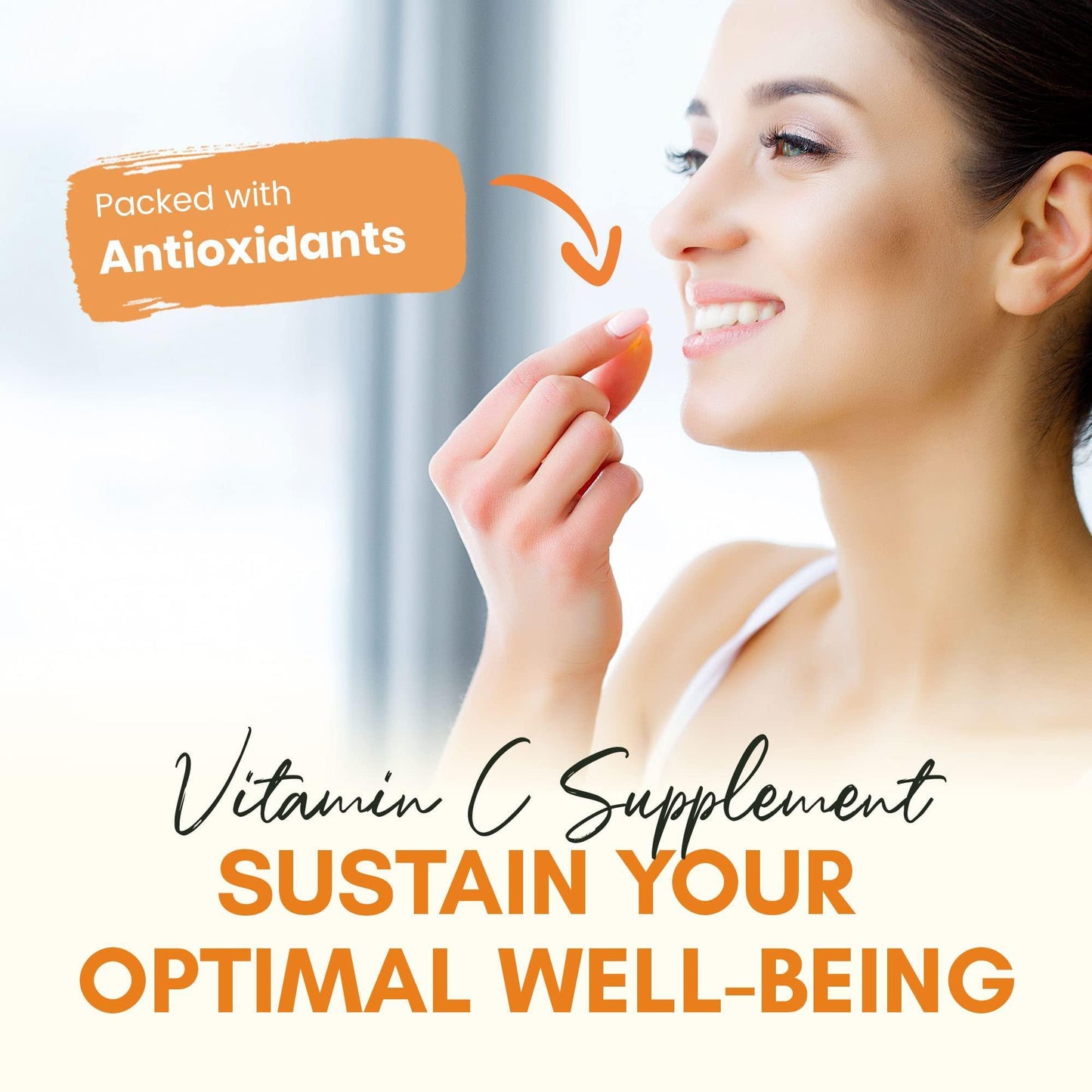 Vitamin C 500mg Orange Vitamin C Chewable Immune Support Supplement with Antioxidants Alternative to Immune Support Gummies