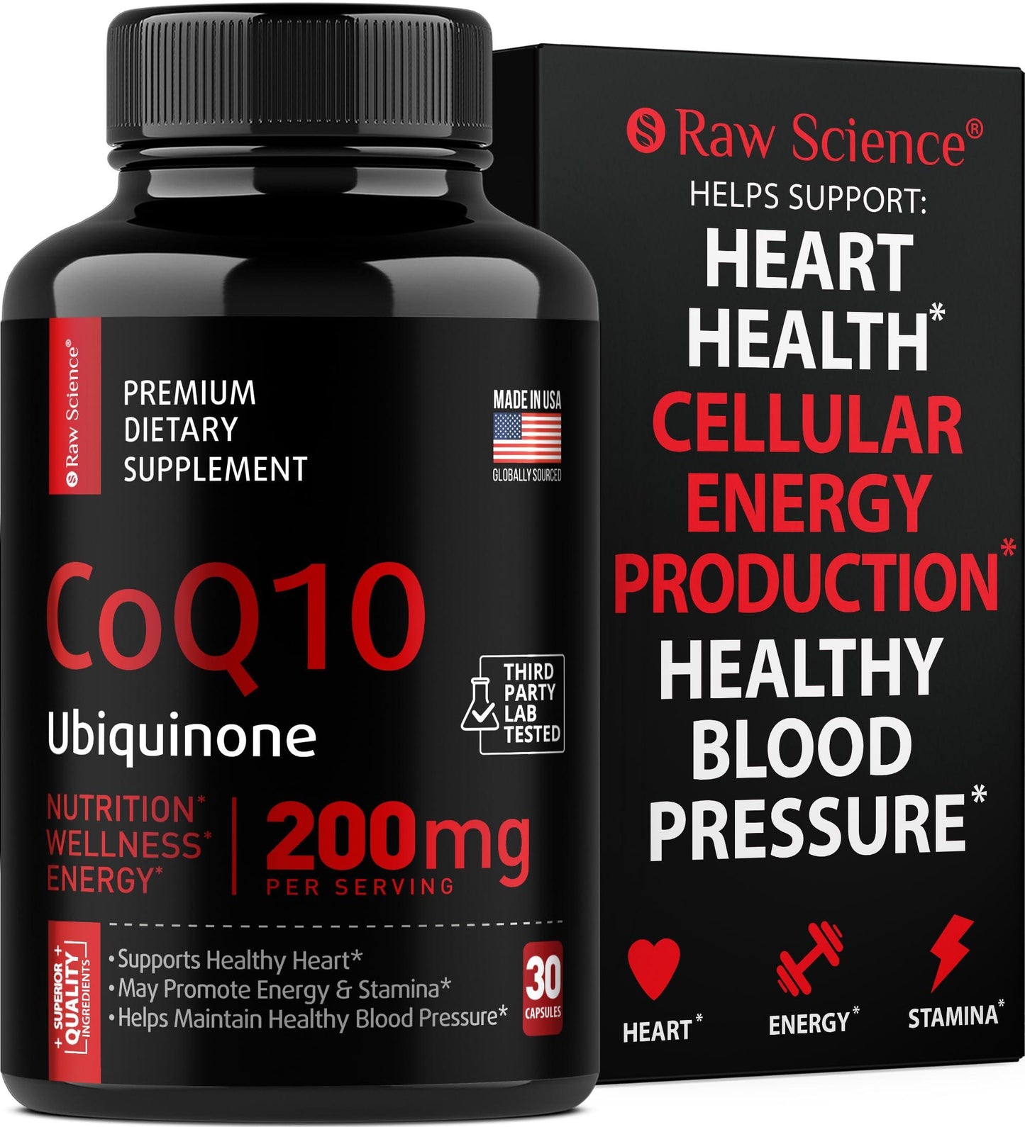 CoQ10 200mg Antioxidants Supplement   Co Q 10 Supplement for Heart Health & Brain Support   High Absorption CQ10 Ubiquinone Mitochondrial Supplements   Extra Strength Coenzyme Q10 200mg   30 Capsules