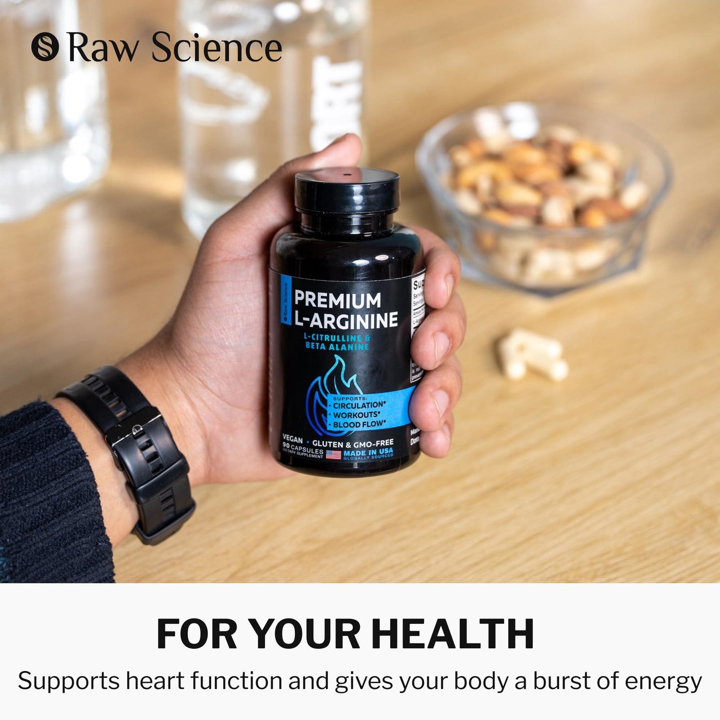 L Arginine L Citrulline Supplement Nitric Oxide Supplements for Men: L Arginine L Citrulline Complex Booster Mens Performance Supplements Nitric Oxide Flow Blood Pressure & Vascularity 60 Capsules