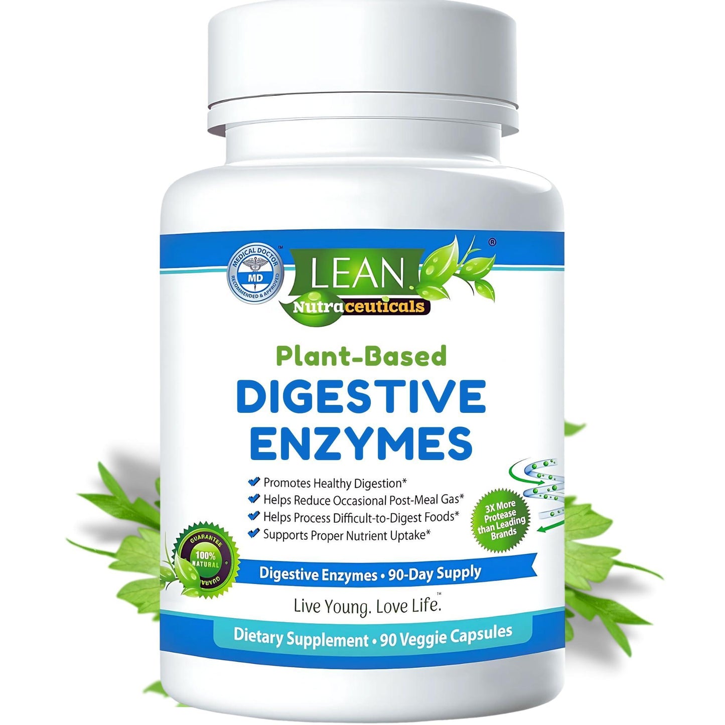 Digestive Enzymes for Gut Health – Bloating & Gas Relief Supplement – IBS Support Probiotic Infused Enzyme for Women & Men – Breaks Down Dairy Carbs & Fats – Keto & Paleo Friendly – 90 Capsules