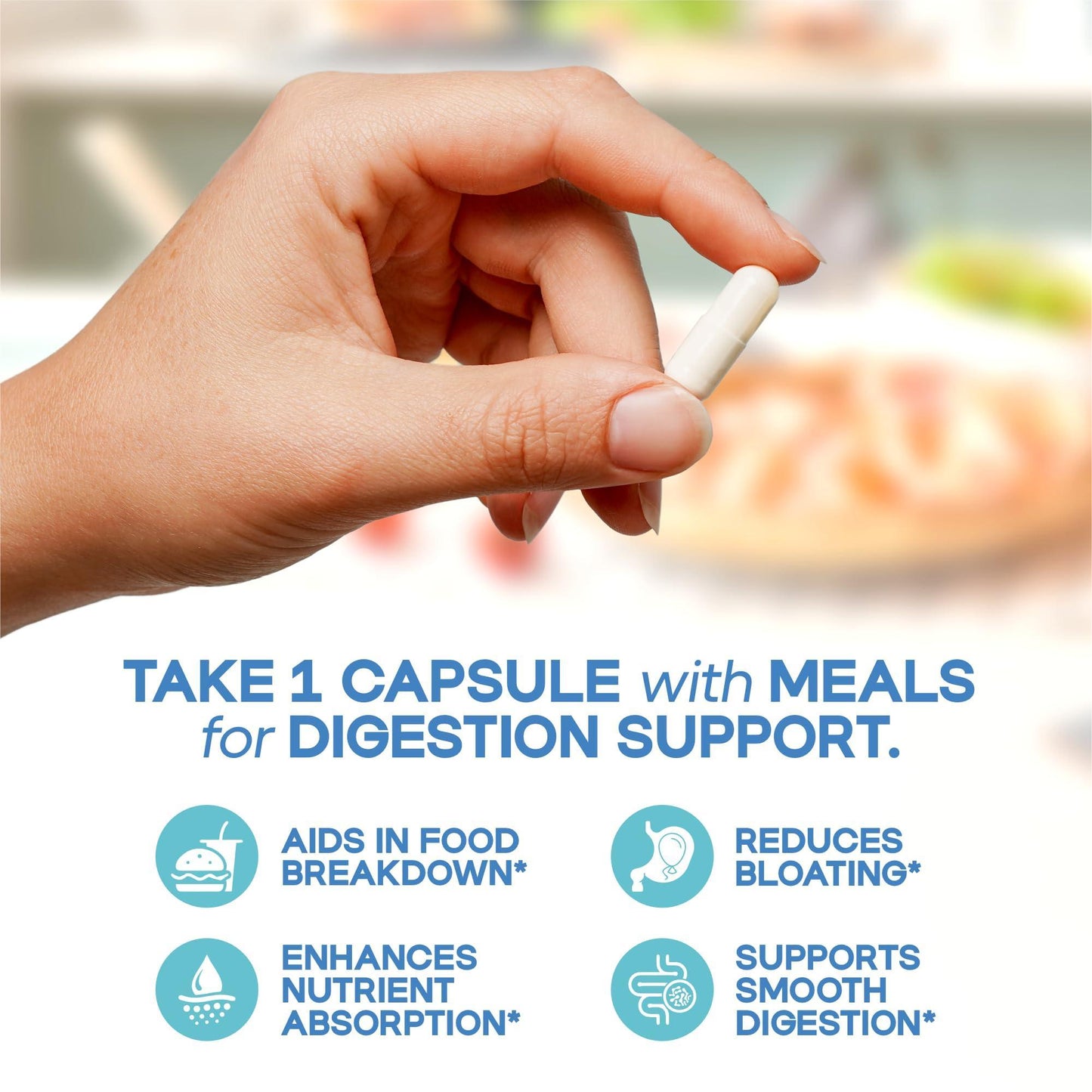 Digestive Enzymes for Gut Health – Bloating & Gas Relief Supplement – IBS Support Probiotic Infused Enzyme for Women & Men – Breaks Down Dairy Carbs & Fats – Keto & Paleo Friendly – 90 Capsules