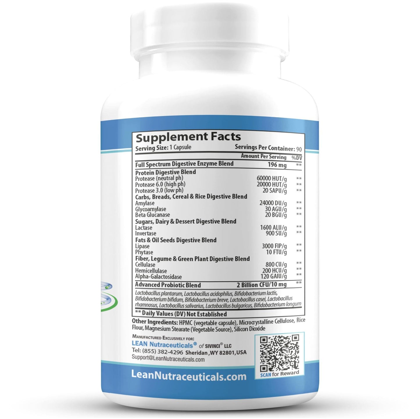 Digestive Enzymes for Gut Health – Bloating & Gas Relief Supplement – IBS Support Probiotic Infused Enzyme for Women & Men – Breaks Down Dairy Carbs & Fats – Keto & Paleo Friendly – 90 Capsules